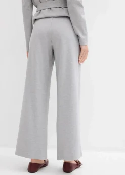 Relaxte Hose mit weitem Bein aus Viskose-Mix