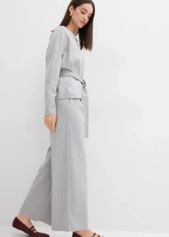 Relaxte Hose mit weitem Bein aus Viskose-Mix