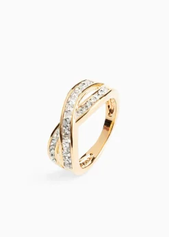 Ring veredelt mit Glaskristallen