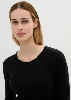 Rippenpullover aus Merinowolle