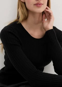 Rippenpullover aus Merinowolle