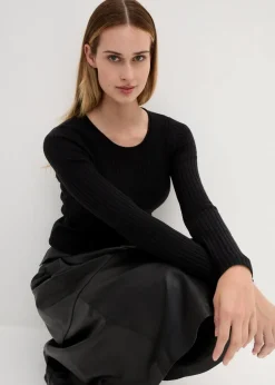 Rippenpullover aus Merinowolle