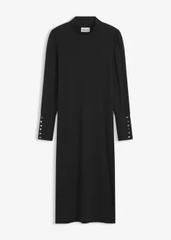 Ripp-Jerseykleid aus Viskose-mix