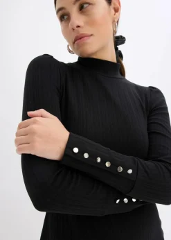 Ripp-Jerseykleid aus Viskose-mix