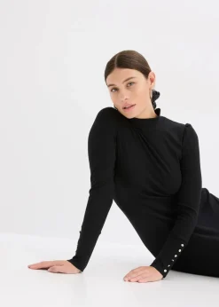 Ripp-Jerseykleid aus Viskose-mix