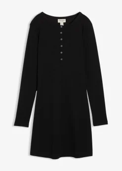 Rippkleid aus elastischem Baumwoll-Mix