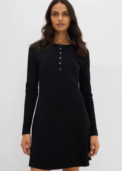 Rippkleid aus elastischem Baumwoll-Mix