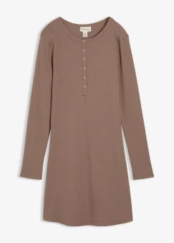 Rippkleid aus elastischem Baumwoll-Mix