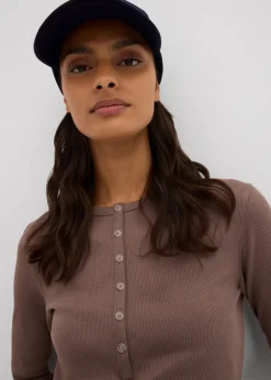 Rippkleid aus elastischem Baumwoll-Mix