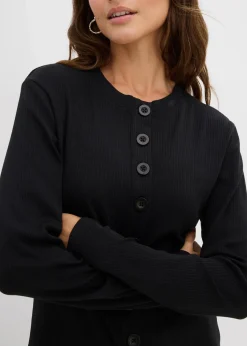 Ripp-Langarmshirt aus reiner Baumwolle