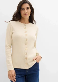 Ripp-Langarmshirt aus reiner Baumwolle