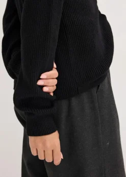 Ripp-Pullover aus fließendem Viskose-Mix