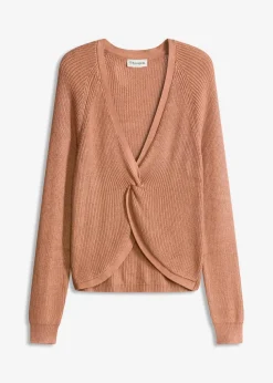 Ripp-Pullover aus fließendem Viskose-Mix