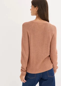 Ripp-Pullover aus fließendem Viskose-Mix