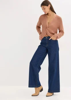 Ripp-Pullover aus fließendem Viskose-Mix