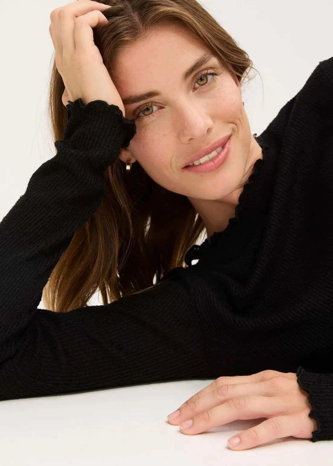 Rippshirt aus Viskose-Mix