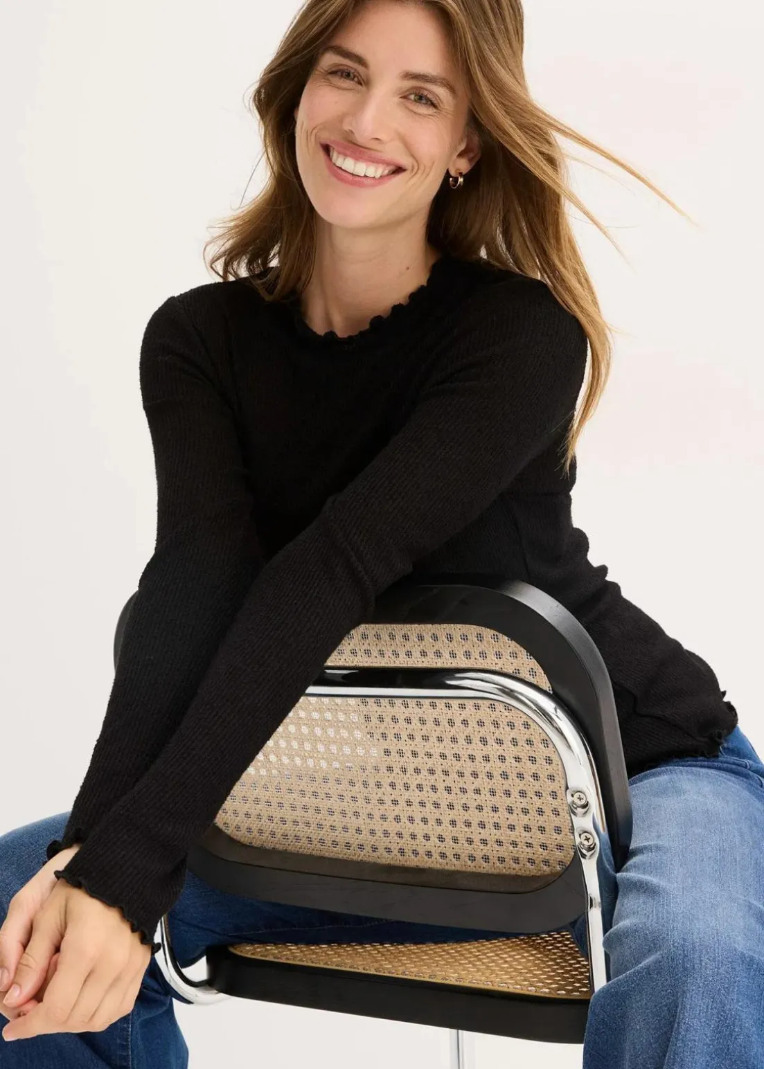 Rippshirt aus Viskose-Mix