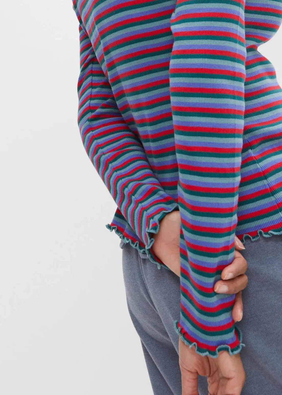 Rippshirt gestreift aus Bio-Baumwolle