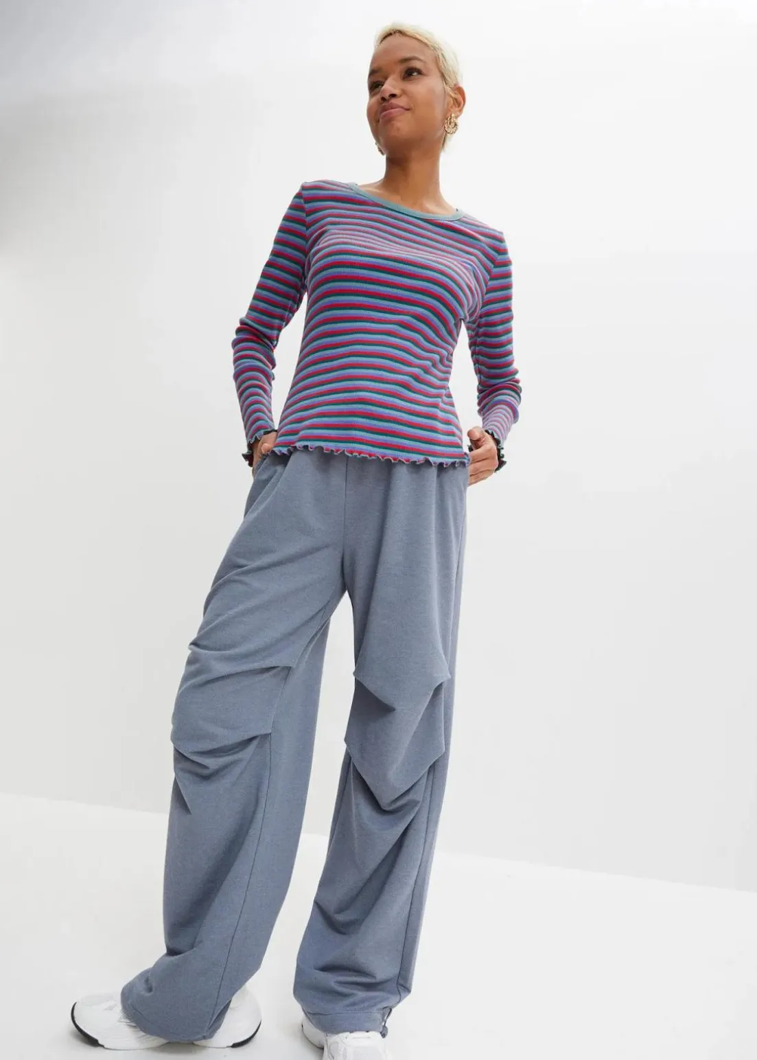 Rippshirt gestreift aus Bio-Baumwolle