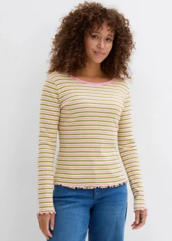 Rippshirt gestreift aus Bio-Baumwolle