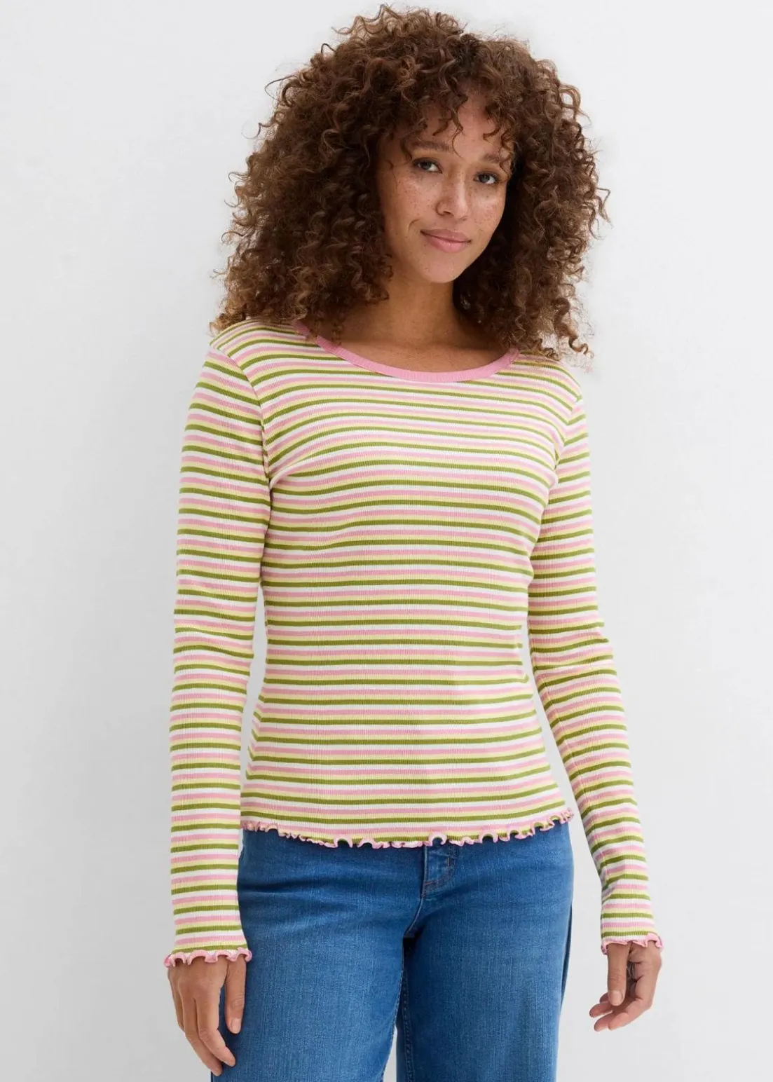 Rippshirt gestreift aus Bio-Baumwolle