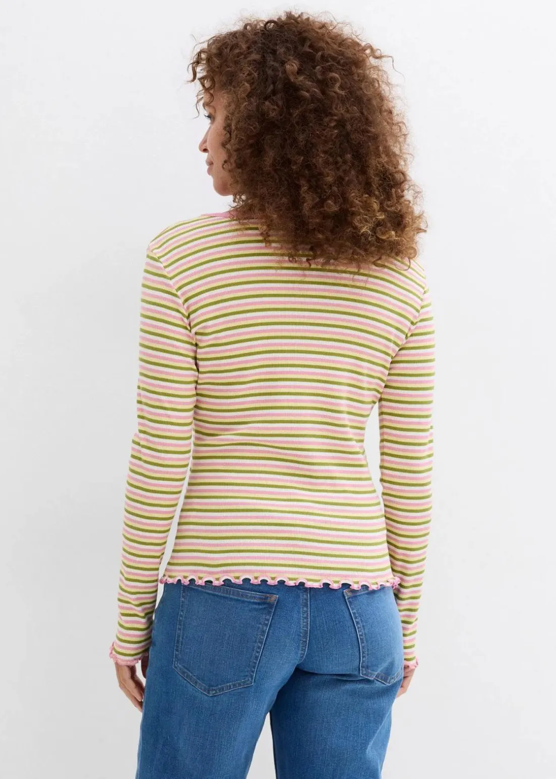 Rippshirt gestreift aus Bio-Baumwolle