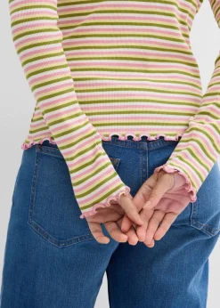 Rippshirt gestreift aus Bio-Baumwolle