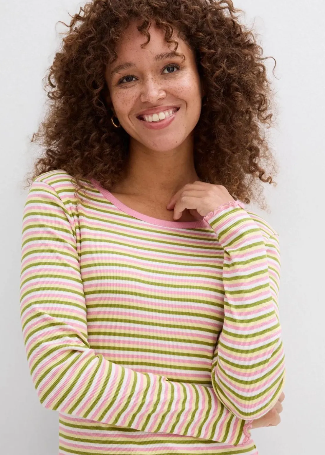 Rippshirt gestreift aus Bio-Baumwolle