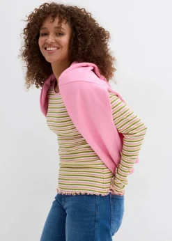 Rippshirt gestreift aus Bio-Baumwolle