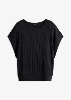 Rippshirt mit Fledermausärmeln