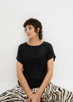 Rippshirt mit Fledermausärmeln