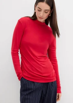 Rippshirt mit Raffung