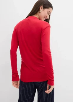 Rippshirt mit Raffung