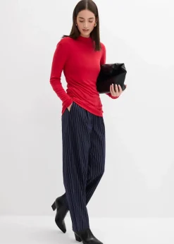 Rippshirt mit Raffung