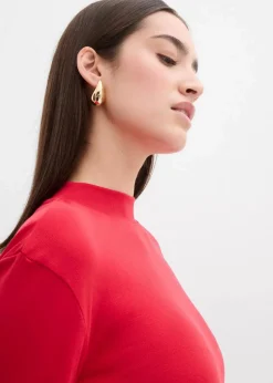 Rippshirt mit Raffung