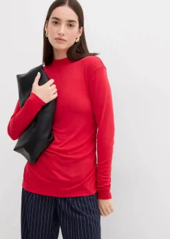 Rippshirt mit Raffung