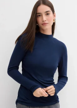 Rippshirt mit Raffung