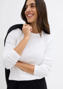 Rippshirt mit reiner Bio-Baumwolle, (2er Pack)