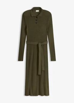 Ripp-Strickkleid aus Viskose-Mix