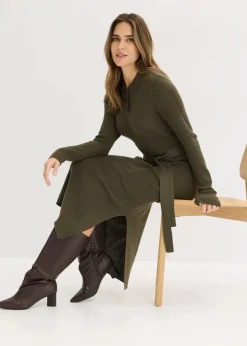 Ripp-Strickkleid aus Viskose-Mix