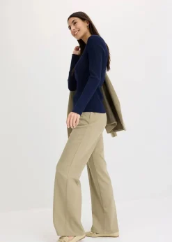 Ripp-Strickpullover aus Viskose-Mix