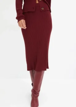 Ripp-Strickrock aus Viskose-Mix