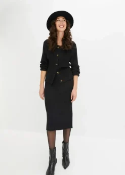 Ripp-Strickrock aus Viskose-Mix