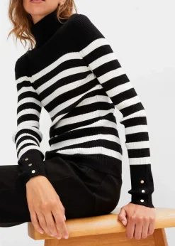 Rollkragenpullover aus Viskose-Mix