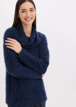 Rollkragenpullover aus weichem Federgarn