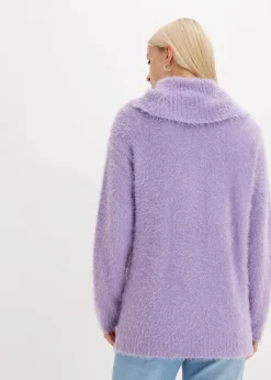 Rollkragenpullover aus weichem Federgarn