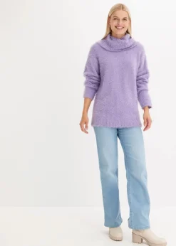 Rollkragenpullover aus weichem Federgarn