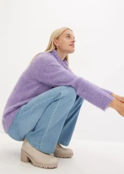 Rollkragenpullover aus weichem Federgarn