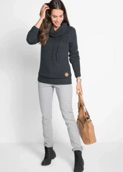 Rollkragenpullover mit Kordeln