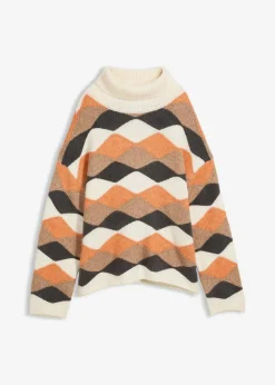 Rollkragenpullover mit Muster